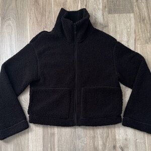 H&M Women's Cozy Black Teddy Fleece Jacket Size M